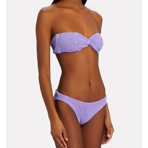 HUNZA G ARIEL LILAC BANDEAU BIKINI